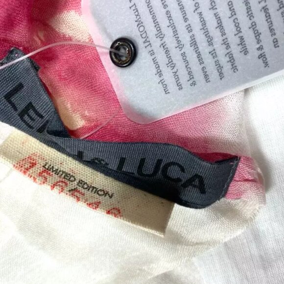 Leigh & Luca New Limited Edition Scarf LuxModal Pink White Tie Dye Shawl RARE - Picture 4 of 9